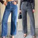 Rhinestone-Embellished High-Waist Straight Leg Jeans – Trendy Streetwear Denim Pants For Women & Men (Cotton Blend, Blue/Black-Grey)_mkmklike.com