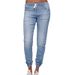 Women's Clothing Loose Large Size Elastic Waist Jeans With Feet Closed Lantern Trousers For Women_mkmklike.com