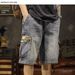 Men's Washed Workwear Denim Shorts Summer Thin Mid-Length Loose Straight Sports Pants American Street Versatile_mkmklike.com