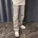 Vintage High Street Straight Leg Slightly Flared Jeans For Men & Women - Cement Grey Casual Slim Fit Denim Pants_mkmklike.com