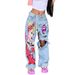 Women's Retro Washed High Waist Wide Leg Jeans Women 2023 Fashion New Printed Hollow Ripped Straight Trousers_mkmklike.com