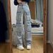 Women's Retro Cargo Jeans High Waisted Straight Leg Baggy Pants With Multi-Pockets, Stretch Denim, Comfortable & Stylish Oversized Trousers_mkmklike.com