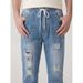 Men's Plus Size Ripped Jeans European American Style Tapered Cuffs Washed Effect Casual Trousers For Export_mkmklike.com