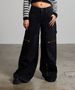 High-Waisted Wide-Leg Jeans For Women – Vintage Washed Black Denim With Zip Pockets (XS-L, Street Chic & Office Ready)_mkmklike.com