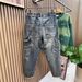 Men's American Style Ripped Jeans High Street Tapered Patched And Embroidered Trendy Versatile Blue Trousers For New Spring_mkmklike.com