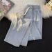 Summer Lightweight Loose Straight Wide-leg Trendy Ripped Jeans For Men, Casual And Versatile High Street Denim Pants_mkmklike.com