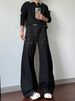 Vintage American Raw Denim Jeans For Men – Black Bootcut Staple With Classic Stitching (S-XXXL, Mid-Rise, Polyester Blend)_mkmklike.com