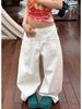 Unisex Punk Style Embroidered Jeans – Oversized Streetwear Denim Pants With Edgy Print (White, S-3XL)_mkmklike.com
