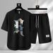 Men's Clothing Summer fashion brand new casual short sleeved sports five point pants two piece suit men's large size loose T shirt top_mkmklike.com