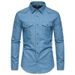 Pulse European And American Autumn New Long Sleeve Casual Multi-Pocket Denim Cardigan Shirt Cross-Border Men's Clothing_mkmklike.com