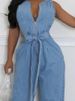K Tight-waisted, Slim-fitting, Stretch Denim Overalls; Straight, Loose Overalls;_mkmklike.com