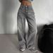 Casual Straight-leg 2025 Retro Jeans For Women, Loose Fit, Spring And Autumn, Long Drape, High-waisted, Fashionable,_mkmklike.com