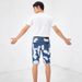 Men's Trendy Floral Polka Dot Print Washed Stretch Denim Shorts Casual Five-Point Spring/Summer Pants_mkmklike.com