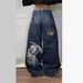 Men's Clothing Y2K Gothic Streetwear Jeans For Men – Baggy Straight-Leg Denim Pants With Distressed Wash & Graphic Prints (S-XXL, Hip-Hop Cargo Fit)_mkmklike.com
