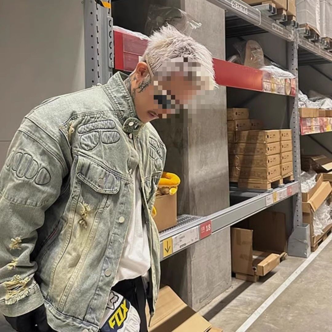 Loom Cross-Border Jacket European High Street Embossed American Design Distressed Motorcycle Unisex Trendy Denim_mkmklike.com