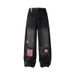 Vintage Embroidered Patchwork Denim Pants - Relaxed Fit Wide Leg Unisex Jeans For Spring & Summer_mkmklike.com