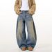 Men's Straight Leg Loose Wide Leg Jeans Splatter Paint High Street Trousers Trendy Spring_mkmklike.com