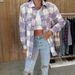 Women's Clothing Autumn New Item Single Breasted Checkered Shirt Jacket Long Sleeved_mkmklike.com