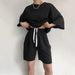 Women's casual suits for women half-sleeved round neck loose short-sleeved drawstring shorts two-piece suit_mkmklike.com