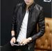 Men's Clothing Autumn and Winter Men's PU Leather Jacket Men's Thin Casual Men's Jacket Stand Collar Slim Leather Jacket Youth_mkmklike.com