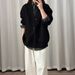 Vintage Waffle Pattern V-Neck Cardigan Unisex Autumn Winter Trendy American Cleanfit Loose Versatile Top Jacket_mkmklike.com