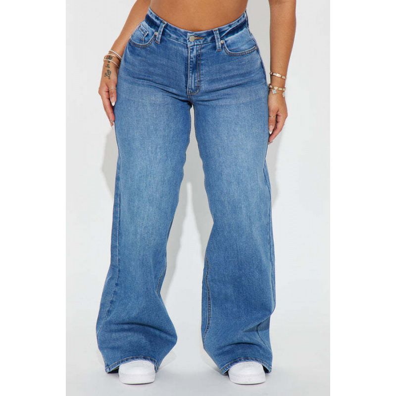 Vintage-Inspired High-Waisted Wide Leg Jeans – Distressed Denim Pants With Relaxed Fit (90s Retro, Streetwear Staple)_mkmklike.com