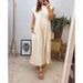 Women's clothing Fashion Round Neck Sleeveless Pleated Dress Women's Clothing_mkmklike.com
