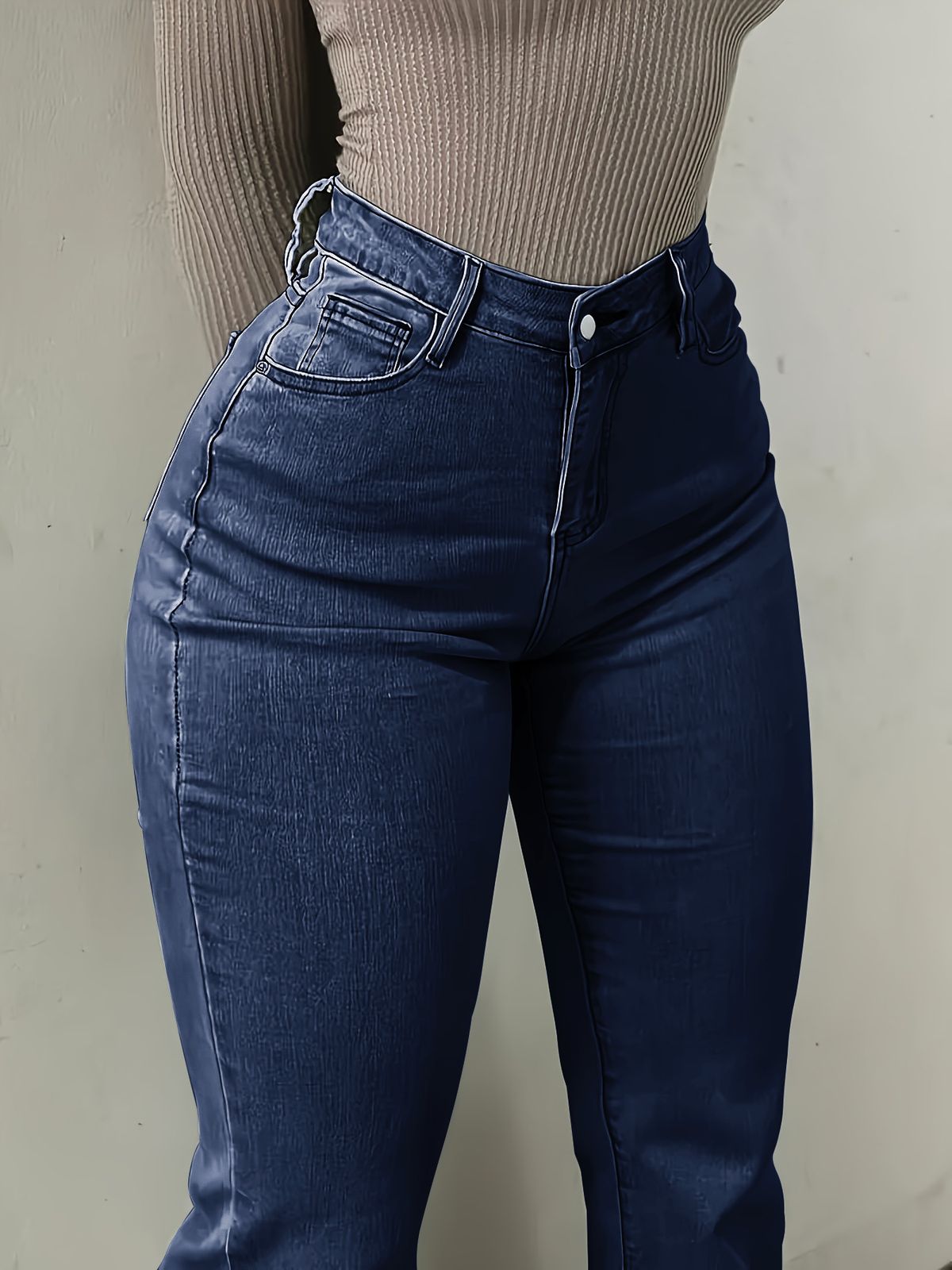 Women's Clothing High End High Waisted Flared Jeans Wide Leg Straight Pants Retro Style Spring Summer New 2026_mkmklike.com