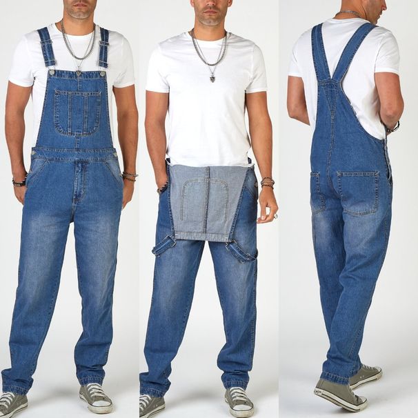 Men's Clothing Men's Denim Overalls, Suspenders, Men's Jeans, New Pants, Romper Pants, Men's_mkmklike.com