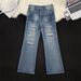 Men's Clothing Jeans Men And Women Summer High End Fashion Brand Flared Loose Vibe Mopping Trousers_mkmklike.com