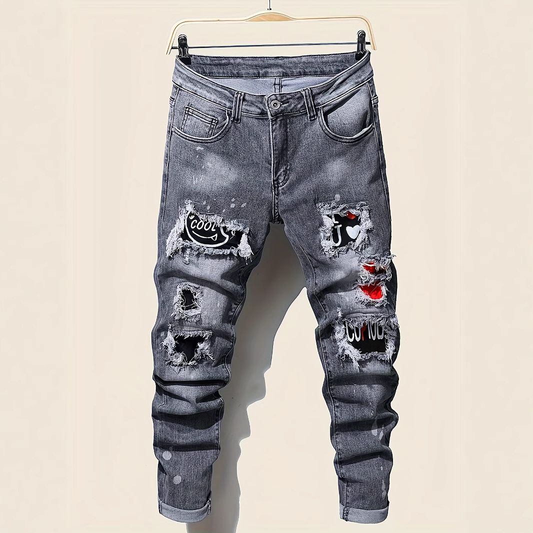 New Summer Mens Stretch Skinny Jeans Luxury Brand Blue Denim Pants High Quality Male Street Fashion Slim Fit Ripped Black Jeans Hip Hop_mkmklike.com
