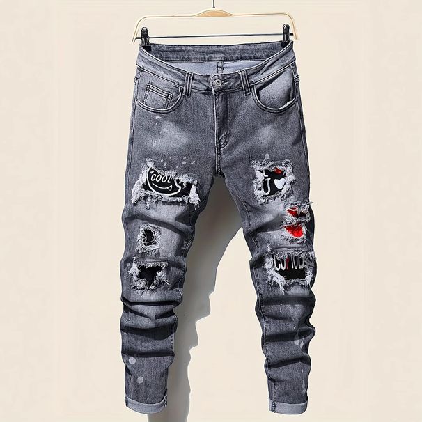 New Summer Mens Stretch Skinny Jeans Luxury Brand Blue Denim Pants High Quality Male Street Fashion Slim Fit Ripped Black Jeans Hip Hop_mkmklike.com