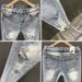 Men's Distressed Skinny Jeans – Light Blue Washed Denim With Ripped Details, Slim Fit & Ankle-Length (Sizes 27-34)_mkmklike.com