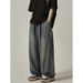 Elastic Waist Oversize New Jeans Men's And Women's Japanese Large Size Loose Street Drape Wide-leg Trousers_mkmklike.com