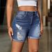 Women’s Clothing retro high waist ripped denim shorts stretch jeans women's clothing summer new_mkmklike.com
