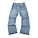 Men's Clothing Distressed Splatter Denim Jeans High Street Washed Straight Leg Casual Fashion For Men_mkmklike.com