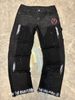 Men's Clothing European And American Style Men's Y2K Patchwork Painted Print Fashion Straight Leg Jeans_mkmklike.com