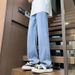 Suitable For All Seasons Tencel Jeans Summer Thin Straight Loose Casual Long 2025 New Wide-leg Pants For Men_mkmklike.com