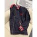 Loom Hip Hop European And Patchwork Workwear Denim Jacket Turn-Down Collar Plaid Red Zipper Retro Trendy High Street American_mkmklike.com