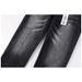 Men Women Y2K Stacked Flared Jeans, Black-Grey Whisker Wash With White Paint Speckles & Small Torn Holes, Summer-Friendly_mkmklike.com