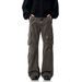 Men's Clothing Heavyweight Multi Pocket Tie Dye Design Jeans Spring And Autumn Men And Women Straight Pants_mkmklike.com