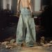 Vintage High-Waisted Distressed Jeans – Oversized Straight-Leg With Red Pendant & Contrast Stitching (S-XXXL)_mkmklike.com