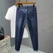 Large Size Men's Clothing New Slim-fit Business Jeans Men's Trendy Brand Small Straight Versatile Jeans Foreign Trade Cross-border Men's Pants_mkmklike.com