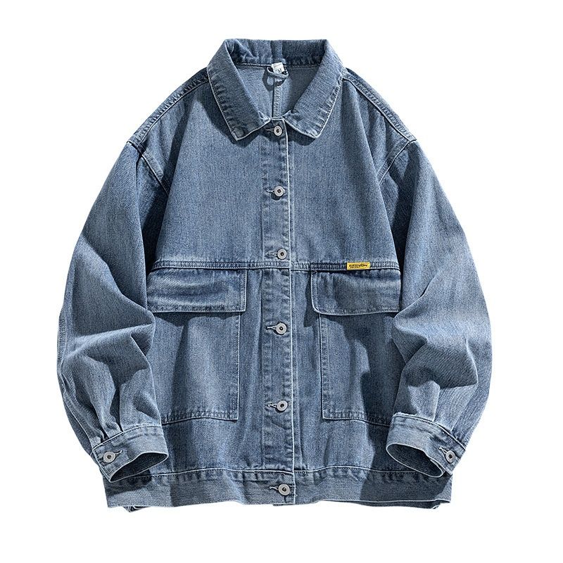 Pulse Pulse New Spring Summer Hong Kong Style European American Street Trend Korean Version Long Sleeve Washed Men's Denim Jacket_mkmklike.com