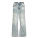 American Style Design Distressed Denim Men's Long Heavy Washed Frayed Wide-Leg Slightly Flared Pants Trendy_mkmklike.com