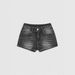 Women's Cross Wings Embroidery Denim Shorts with Rhinestones Black And Gray Washed Jeans Factory Direct Wholesale Bottoms_mkmklike.com