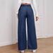Summer Fashion Flowy Jeans for Women Retro Versatile Long Trousers European American Style Hot Selling Cross Border Denim_mkmklike.com
