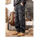 Men's Summer Trendy Ins Work Jeans Sandwashed Whiskered American High Street Loose Straight Leg Casual Style Jeans_mkmklike.com