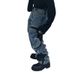 Men's Casual Washed Distressed Denim Pants Midweight Cotton Embroidered Leather Patchwork Loose Straight Leg Black Wide Leg Jeans_mkmklike.com