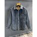 Old Washed Workwear Denim Shirt Men's Retro Long Sleeved Shirt Jacket_mkmklike.com